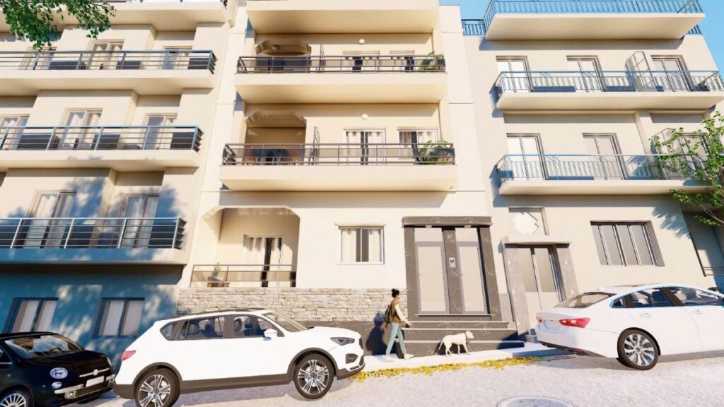 Mark. Mpotsari 47, Pireas, דירות למכירה בפיראוס יוון מבט לבניין מבחוץ