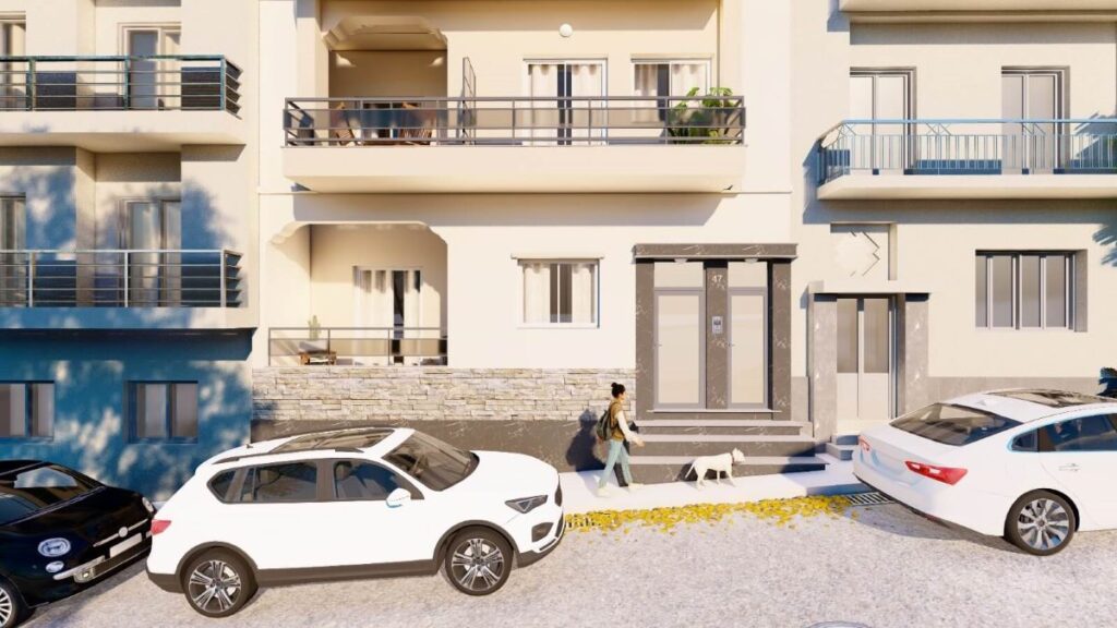 Mark. Mpotsari 47, Pireas, דירות למכירה בפיראוס יוון מבט לבניין מבחוץ חזית